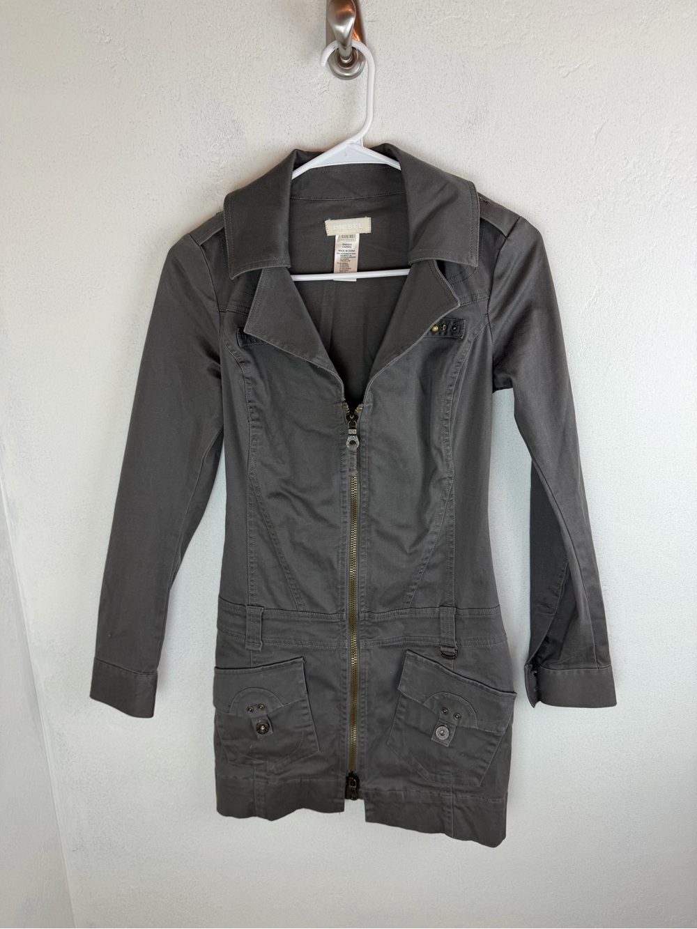 Vintage Diesel Gray Cargo Utility Dress